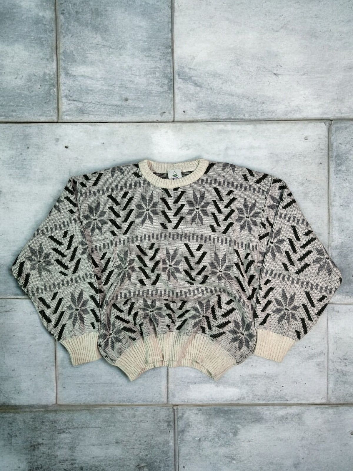 Japanese Brand × Vintage Vintage 90s crazy pattern knit sweater avant garde coquette Size US M / EU 48-50 / 2 - 1 Thumbnail