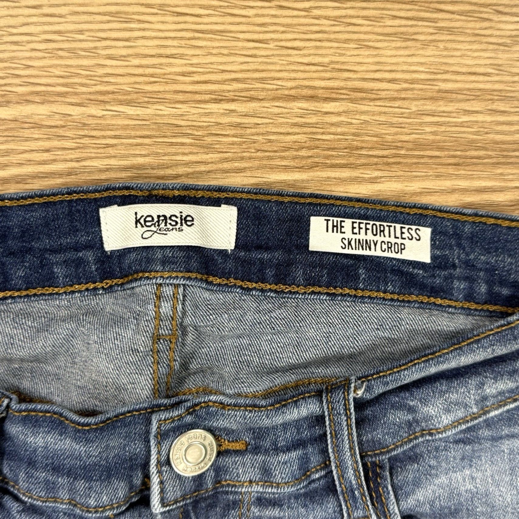 Vintage VINTAGE Kensie Jeans Effortless Skinny Crop Jeans 29 Blue Distressed Womens Size 29" - 2 Thumbnail