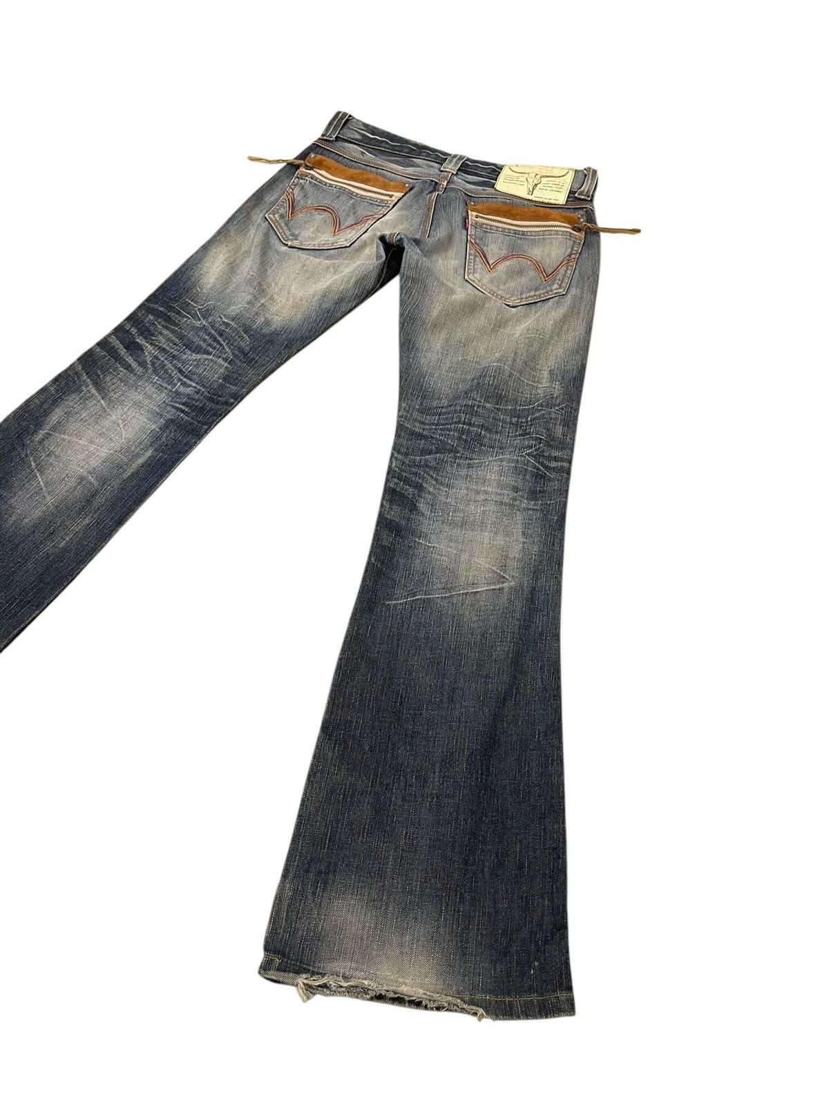 Edwin Flare Jeans Edwin Japan Faded Distress Boot Cut 7🟦 Size US 31 - 13 Thumbnail