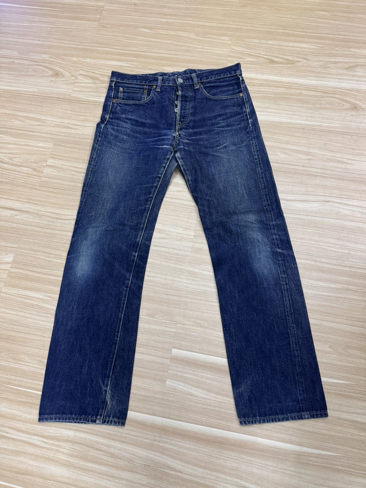 Japanese Brand × Kaihara Denim Tabloid News Selvedge Leather Cow Jeans Japan 32 Inches Size US 32 / EU 48 - 1 Thumbnail