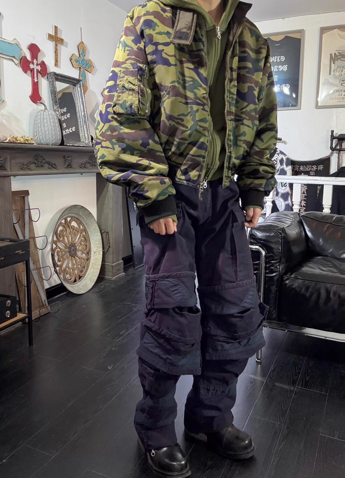 Y/Project Y/project 18FW Layered Distressed Eggplant Cargo Pants XS Size US 28 / EU 44 - 4 Thumbnail