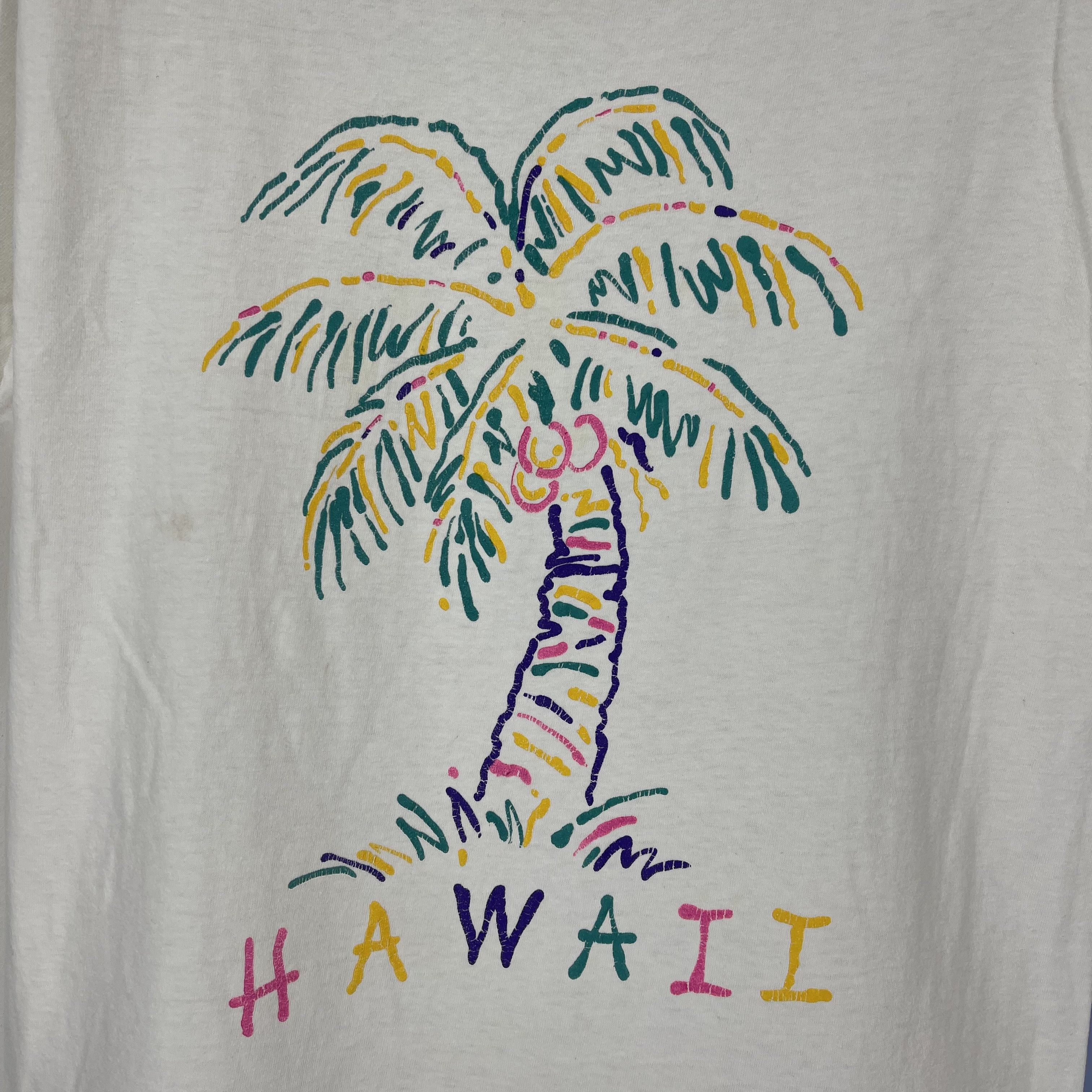 Hanes 90s Vintage HAWAII by HANES Crew Neck T Shirt #1744/07 Size US M / EU 48-50 / 2 - 2 Thumbnail