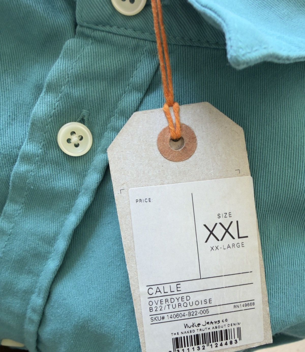 Nudie Jeans Nudie Jeans Turquoise Button-Up Size US XXL / EU 58 / 5 - 4 Thumbnail