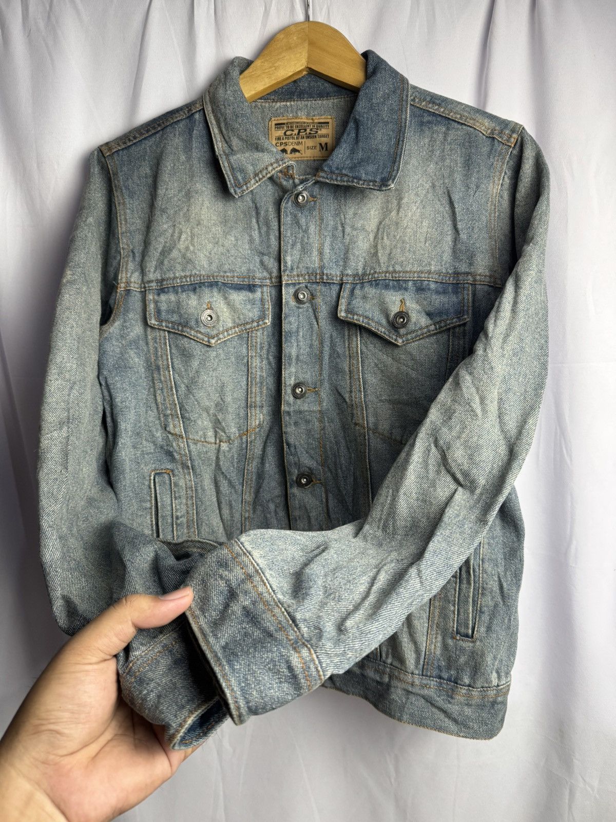 Japanese Brand × Vintage Japanese CPS Washed Denim Jacket Vintage Size US M / EU 48-50 / 2 - 2 Thumbnail