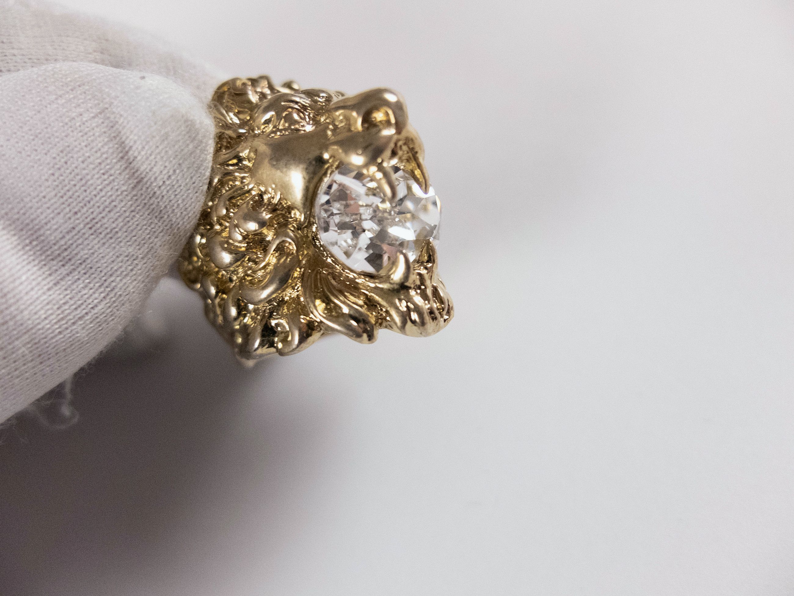 Gucci GUCCI gold tone lion head figure metal ring Size 13 / 6.5 Size ONE SIZE - 5 Thumbnail