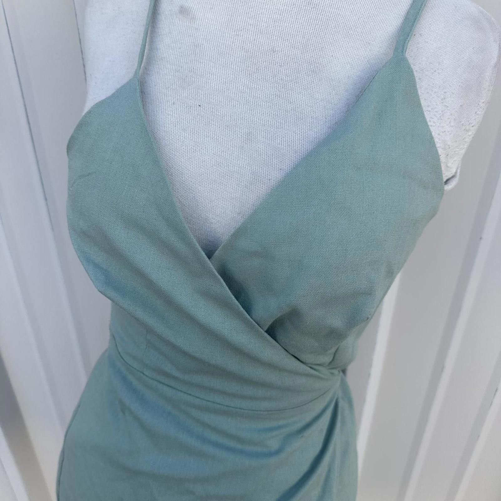 Other Mossy Sage Green Linen Wrap Dress From Australia small Size S / US 4 / IT 40 - 2 Thumbnail