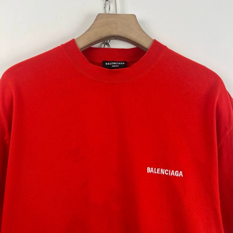 Balenciaga Balenciaga Embroidered short sleeves with red letter logo Size US XS / EU 42 / 0 - 5 Thumbnail