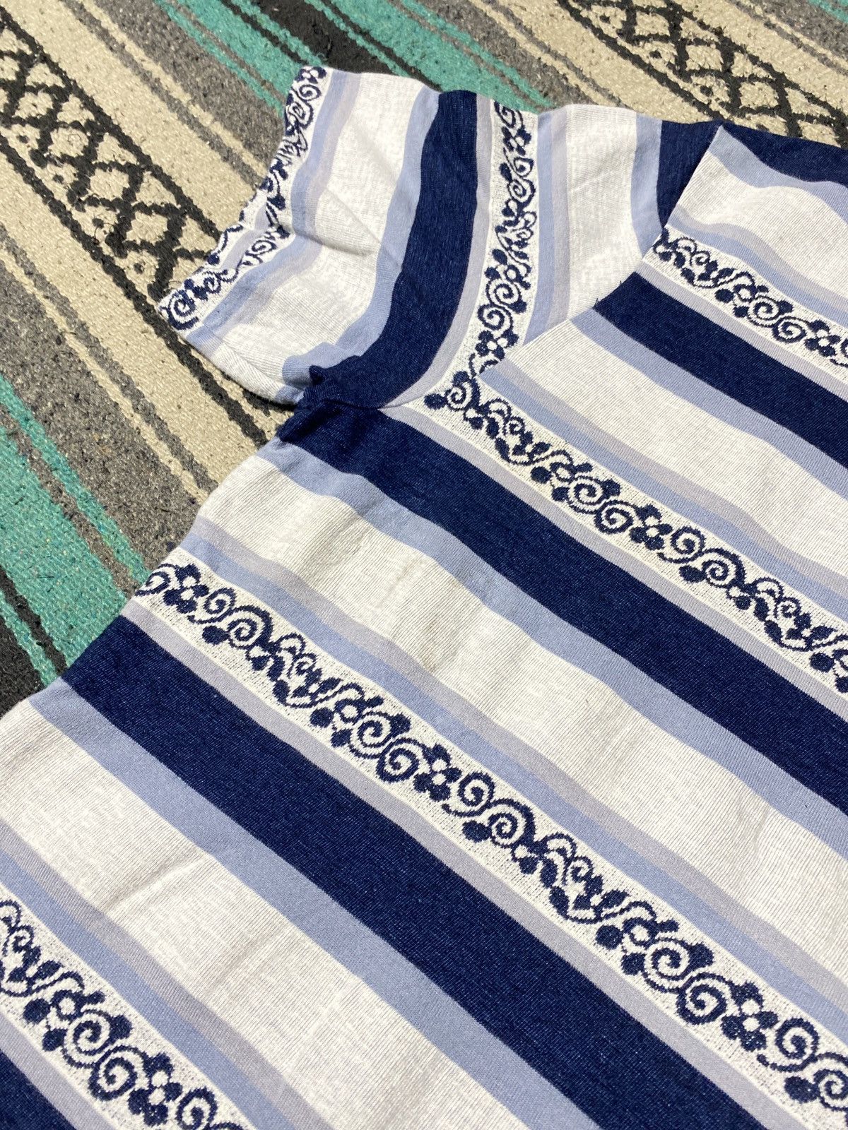 Remi Relief REMI RELIEF Jacquard Border Pocket Tee Size US S / EU 44-46 / 1 - 11 Thumbnail