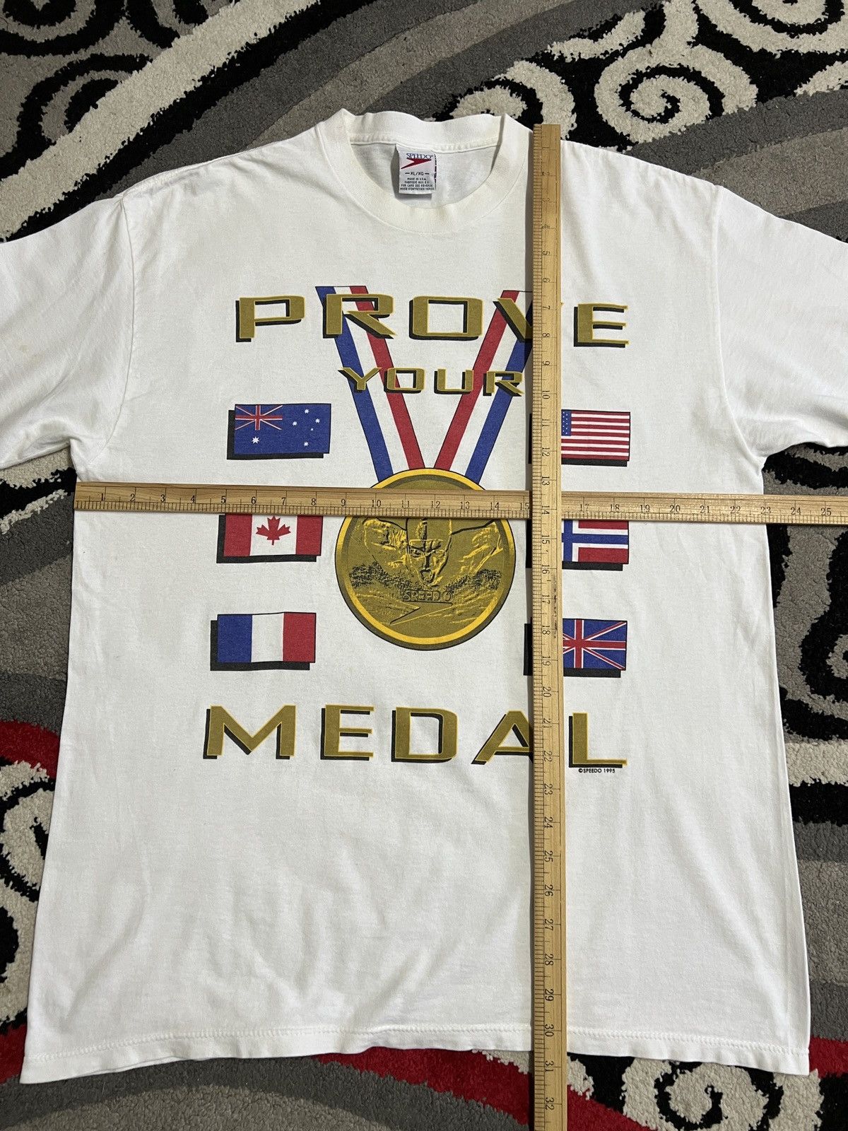 Speedo Vintage 90s Speedo "Prove Your Medal" Olympic Graphic Tee Size US XL / EU 56 / 4 - 10 Thumbnail