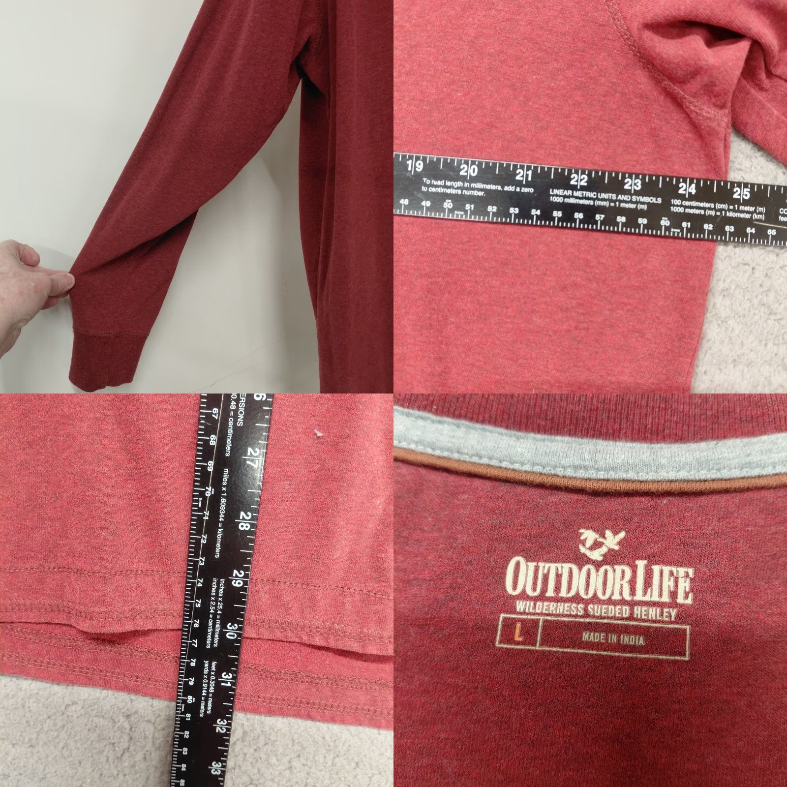 Vintage Outdoor Life Sueded Henley Shirt Men L Burnt Red Long Sleeve Button Shirt HENLEY Outdoor Life Size US L / EU 52-54 / 3 - 8 Thumbnail