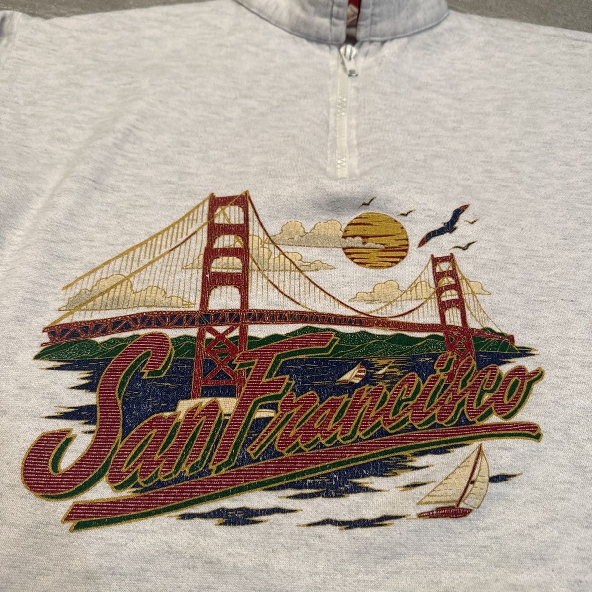 Vintage Vintage San Francisco Golden Gate Bridge Sweatshirt 1/4 Zip Size US M / EU 48-50 / 2 - 2 Thumbnail