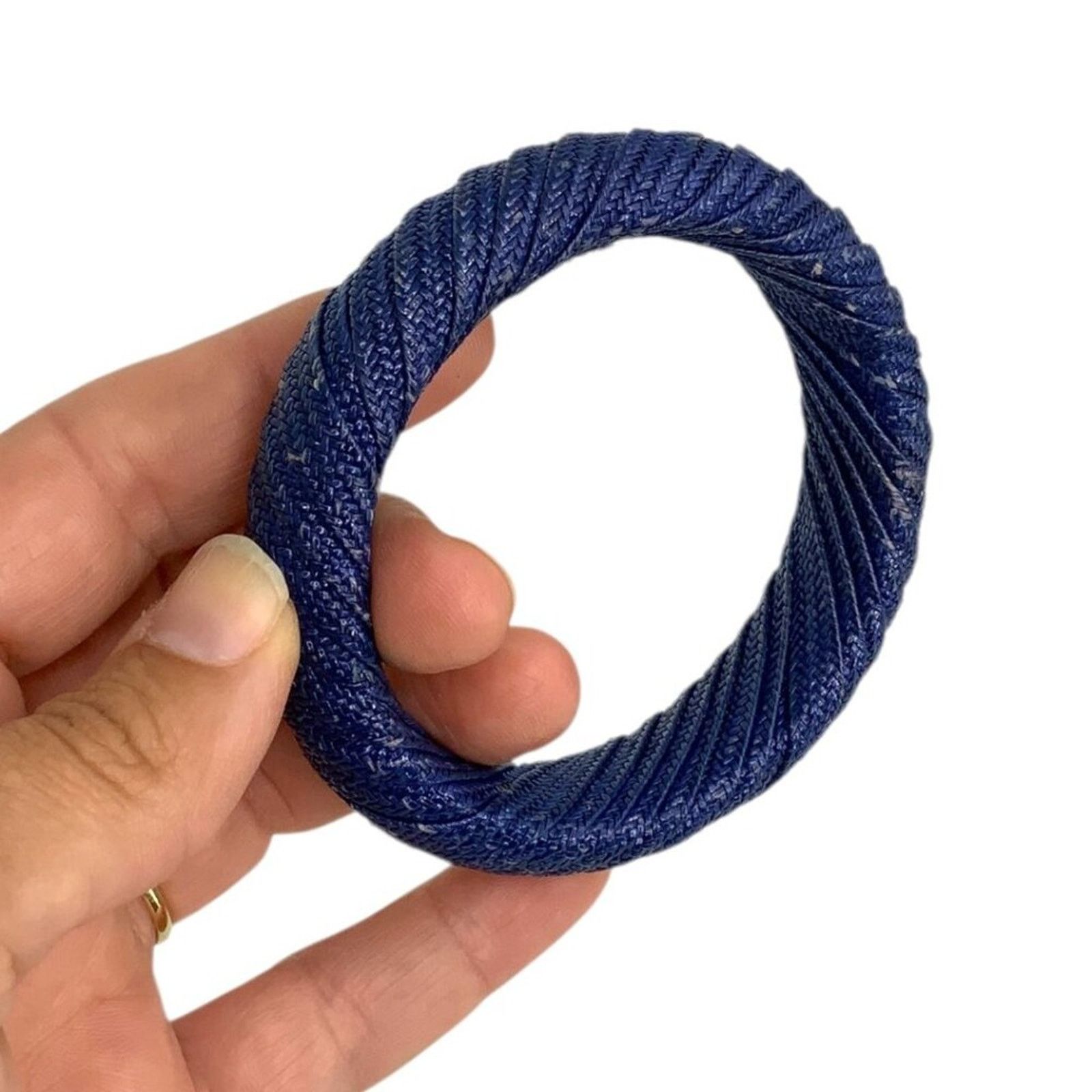Other Vintage Blue Wrapped Thick Nautical Bangle Bracelet Size ONE SIZE - 2 Thumbnail