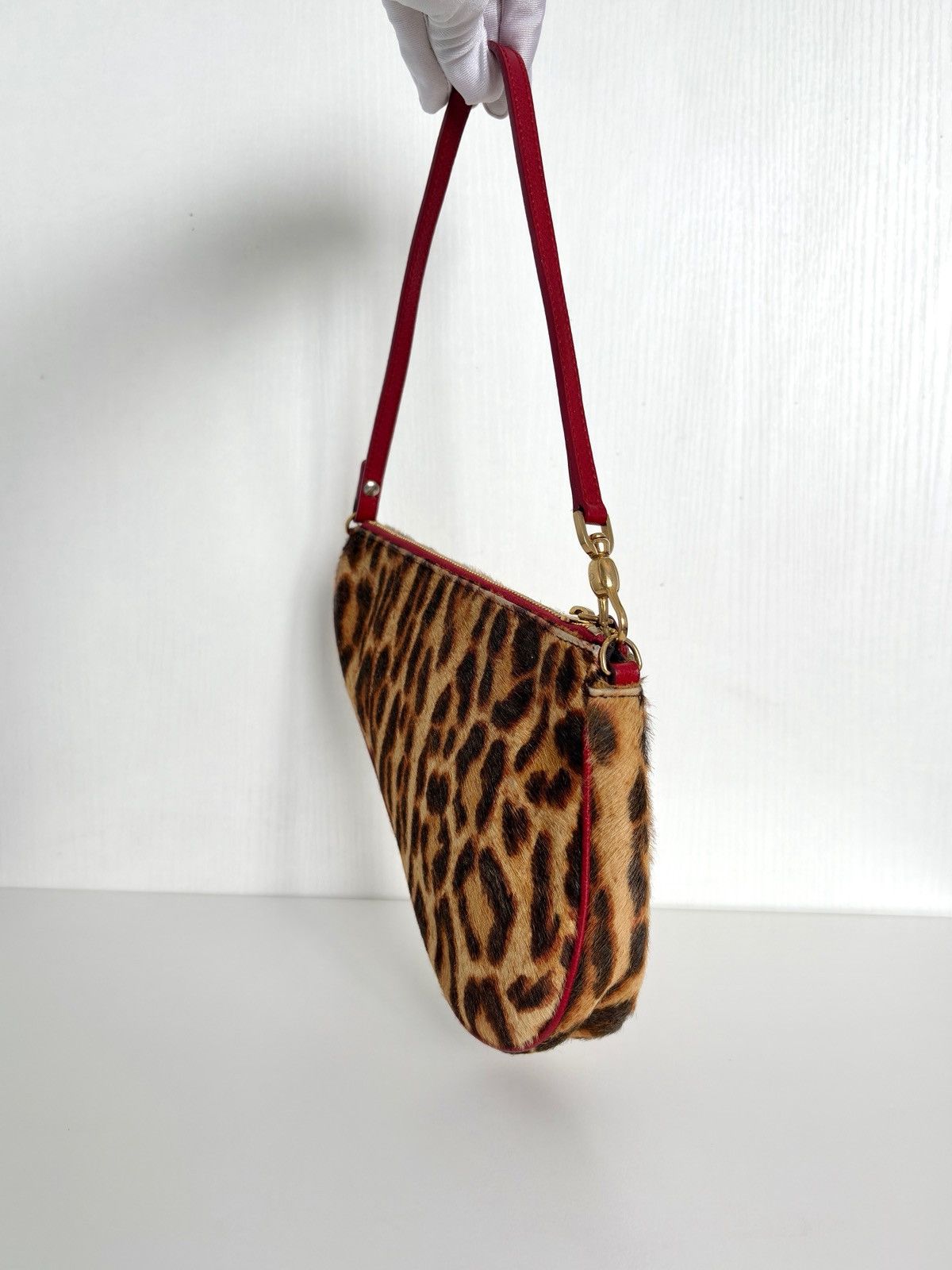 Dior Christian Dior Leopard Pony Hair Mini Saddle Bag Size ONE SIZE - 5 Thumbnail