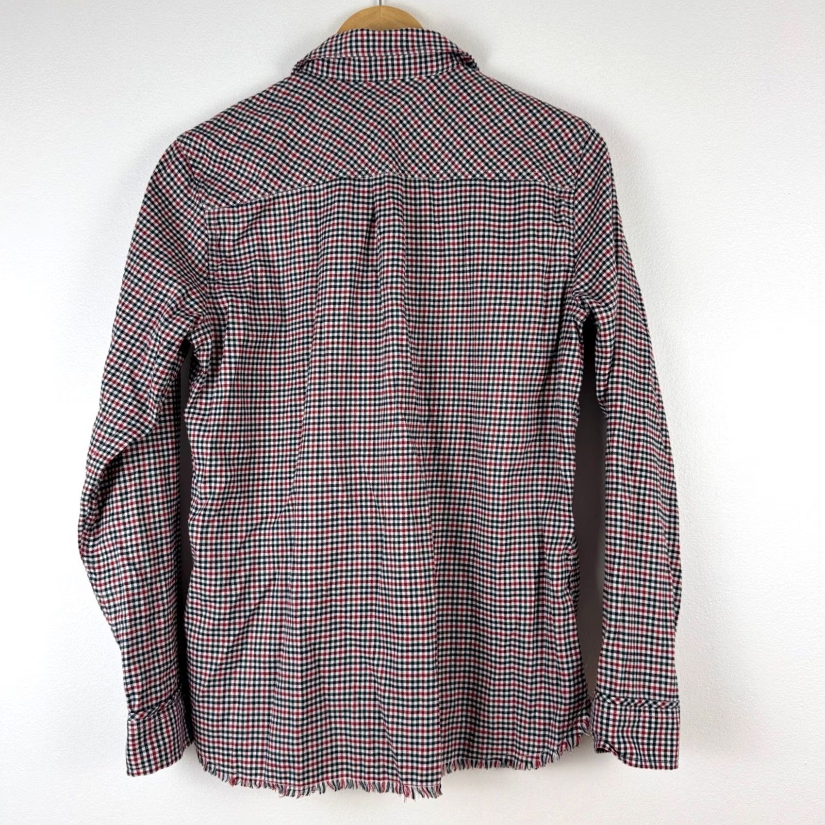 Eddie Bauer Eddie Bauer Womens Shirt S Red Gingham Plaid Long Sleeve Button Up Raw Hem Size S / US 4 / IT 40 - 2 Thumbnail