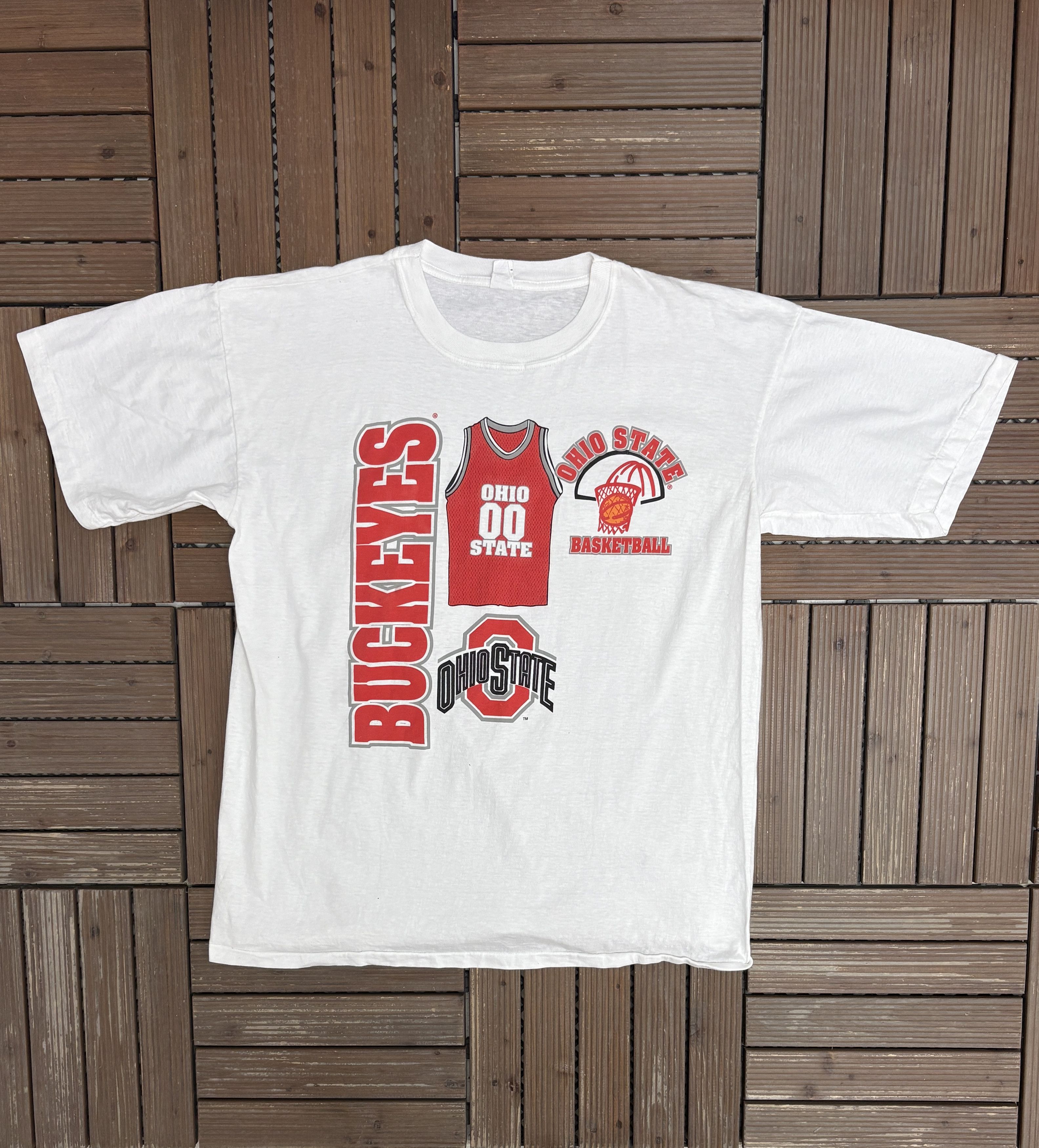 Vintage Ohio State Buckeyes Basketball Vintage White T-Shirt Tee Size US XL / EU 56 / 4 - 1 Thumbnail