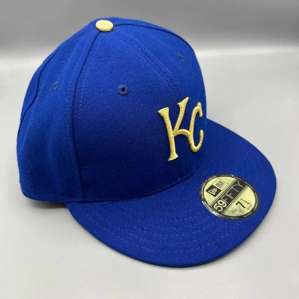 New Era Kansas City Royals Hat Men 7 1/2 59Fifty New Era Fitted Cap Size ONE SIZE - 3 Thumbnail