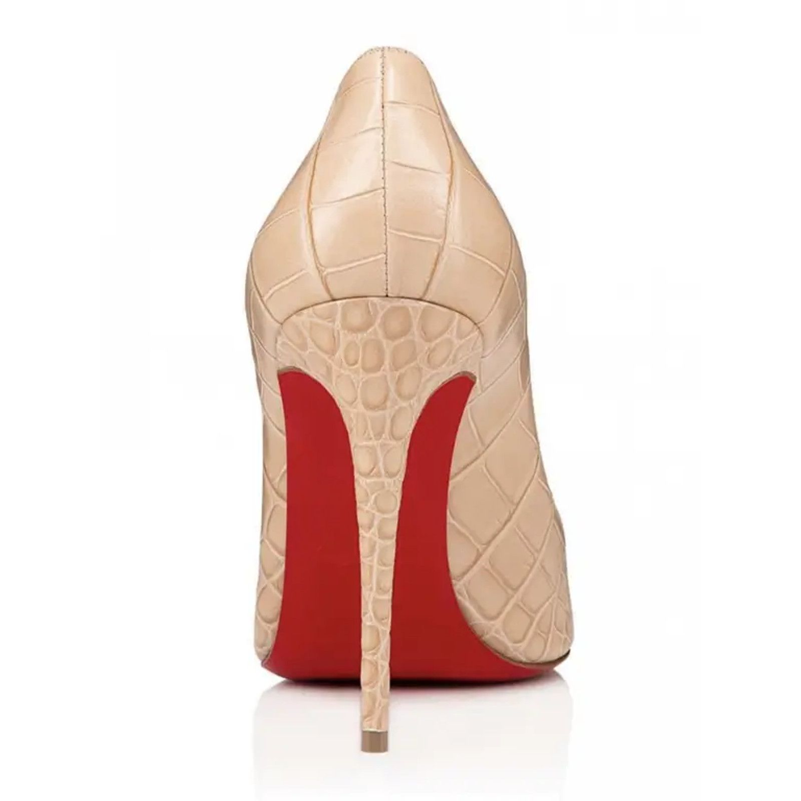 Christian Louboutin Kate 100 Nougat Nude Calf Ali Croc Pointed Toe Heel Pump 41 Size US 11 / IT 41 - 10 Thumbnail