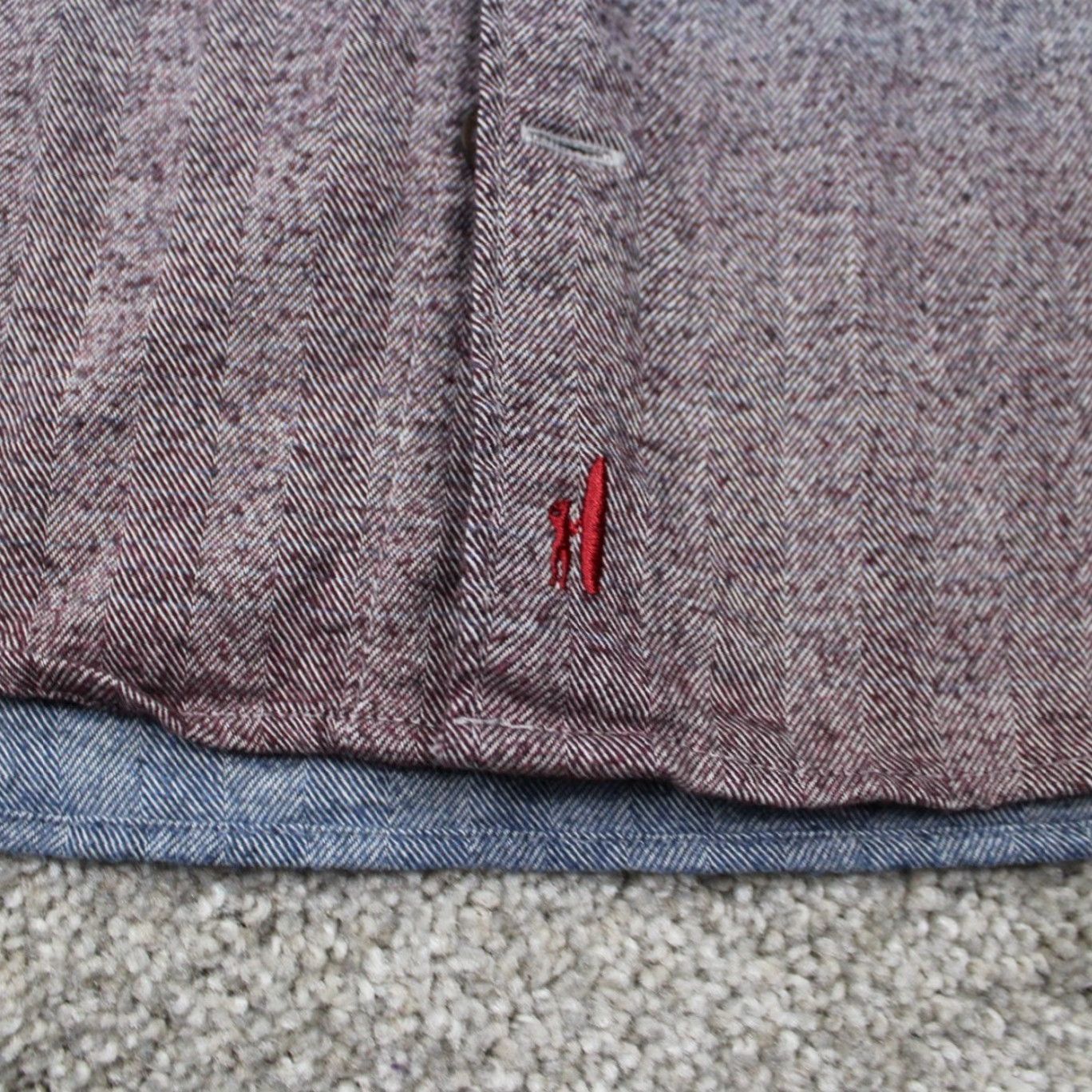 johnnie-O johnnie-O Shirt Adult Medium Red/Blue Roscoe Dip Dye Cotton L/S Button Up Size US M / EU 48-50 / 2 - 6 Thumbnail