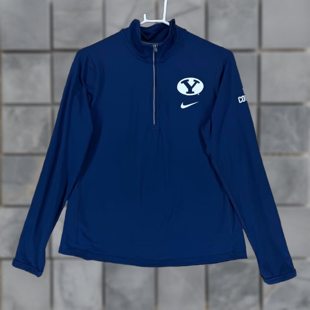 Nike Nike BYU Cougars Dri Fit Quarter Zip Pullover Shirt XL Navy Blue Size US XL / EU 56 / 4 - 1 Thumbnail