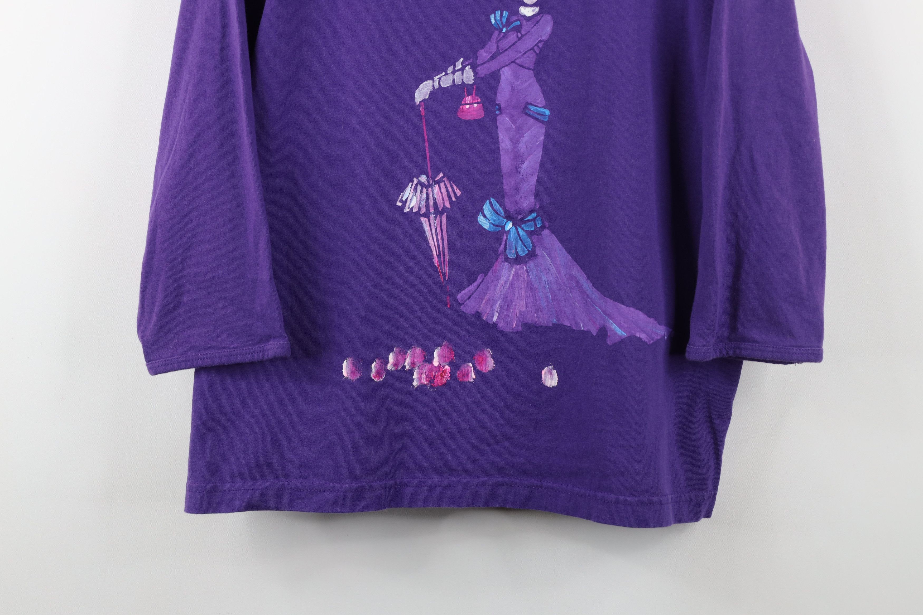 Vintage Vintage 90s Streetwear Painted High Fashion Couture T-Shirt Size L / US 10 / IT 46 - 3 Thumbnail