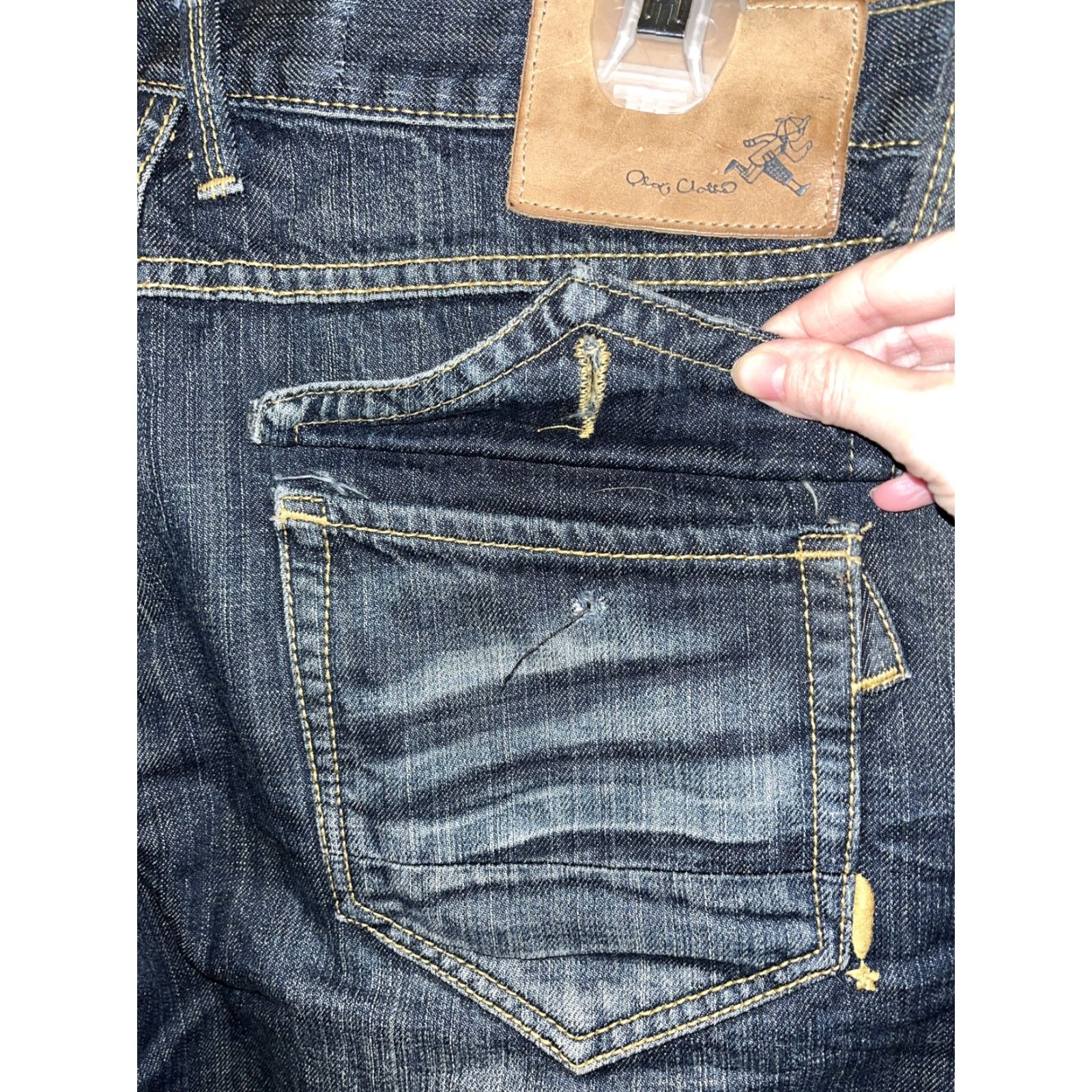 Vintage Play Cloths Shorts Mens 36 Dark Blue Denim Distressed Flat Front Urban Size US 36 / EU 52 - 4 Thumbnail