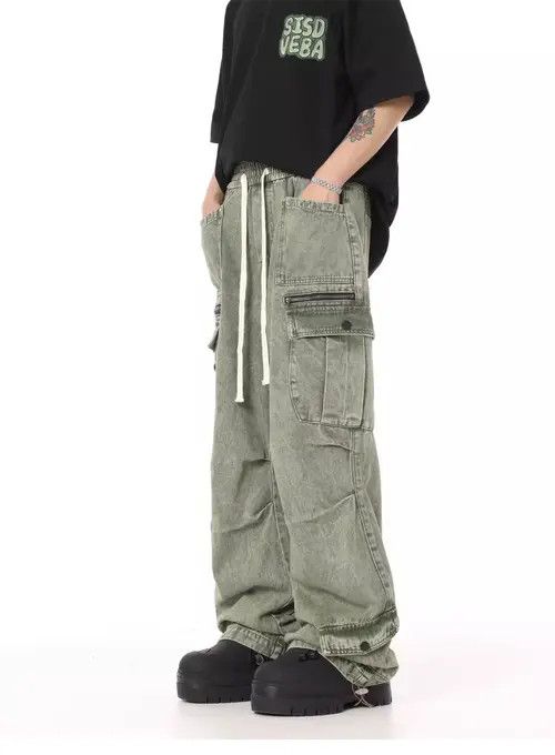VIBE baggy flared skate hiphop cargo jeans Size US 34 / EU 50 - 6 Thumbnail