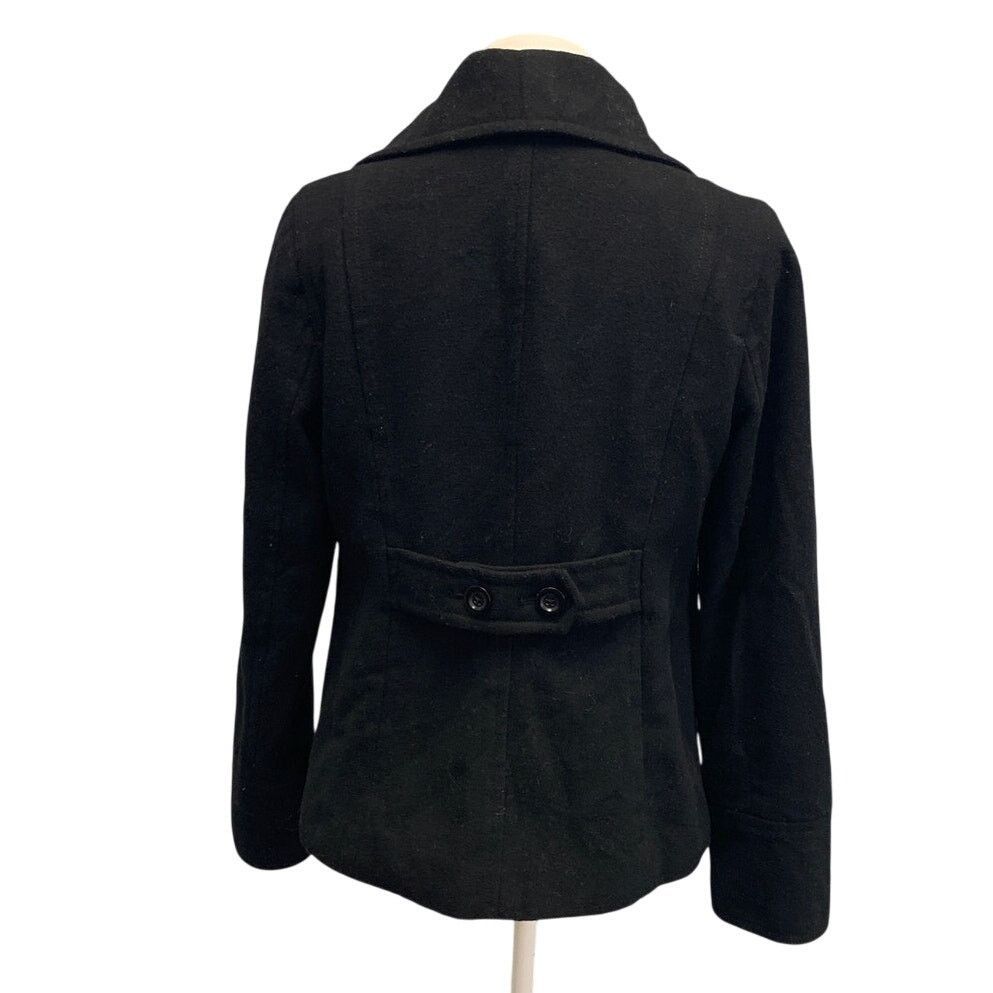 Old Navy Old Navy Womens Medium Full Button Wool Blend Black Pea Coat Size M / US 6-8 / IT 42-44 - 4 Thumbnail