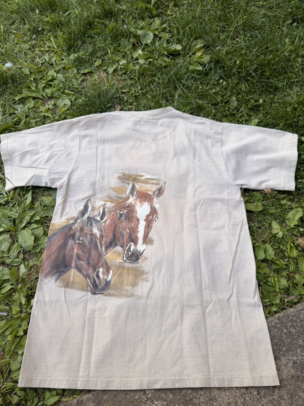 Vintage VTG Horse Tee Single Stitch Size Large Size US L / EU 52-54 / 3 - 6 Thumbnail