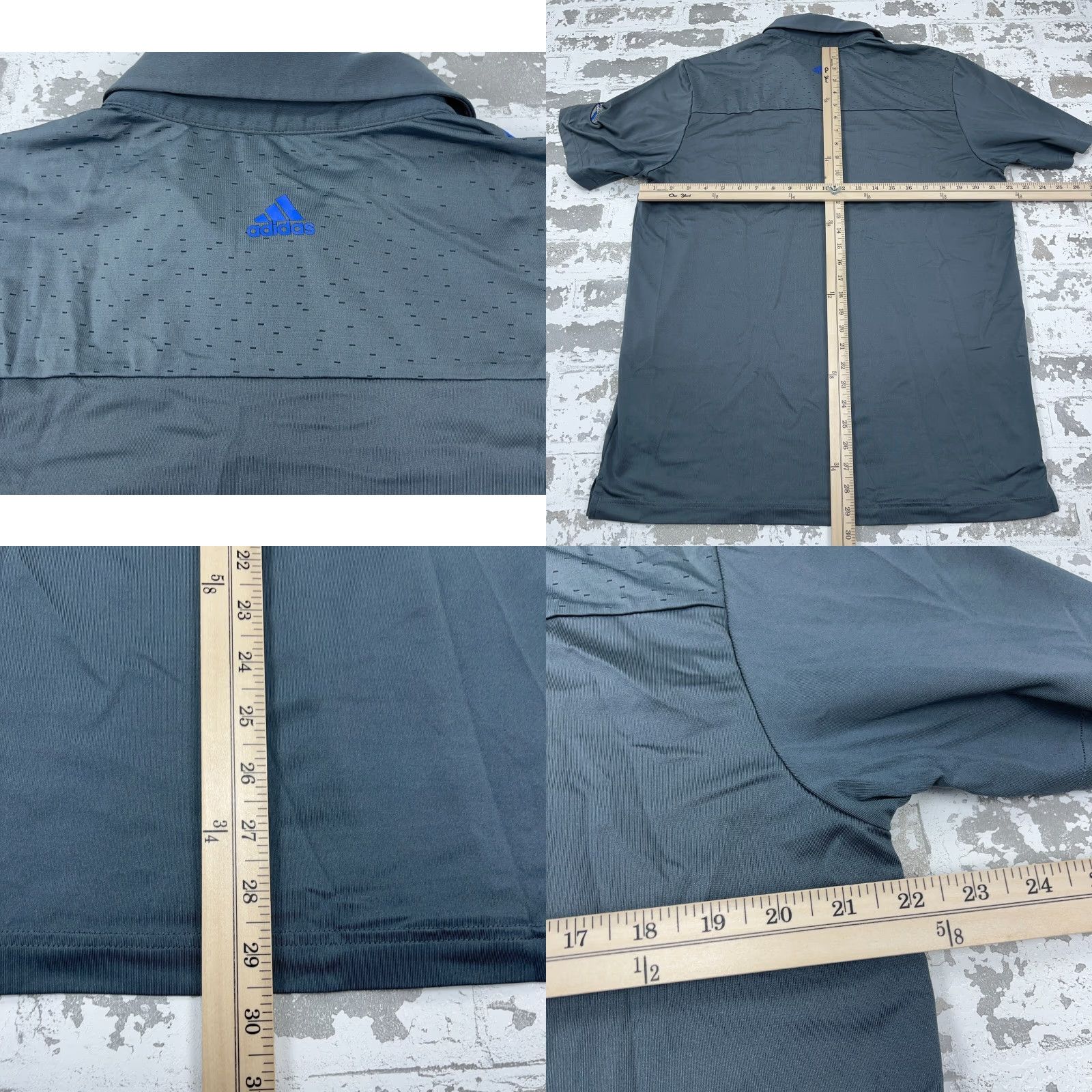 Adidas Adidas Polo Shirt Men Large Gray Pure Motion Cool Max Performance Golf Pocket Shirt Mens Gray Polo Short Sleeve Size US L / EU 52-54 / 3 - 8 Thumbnail