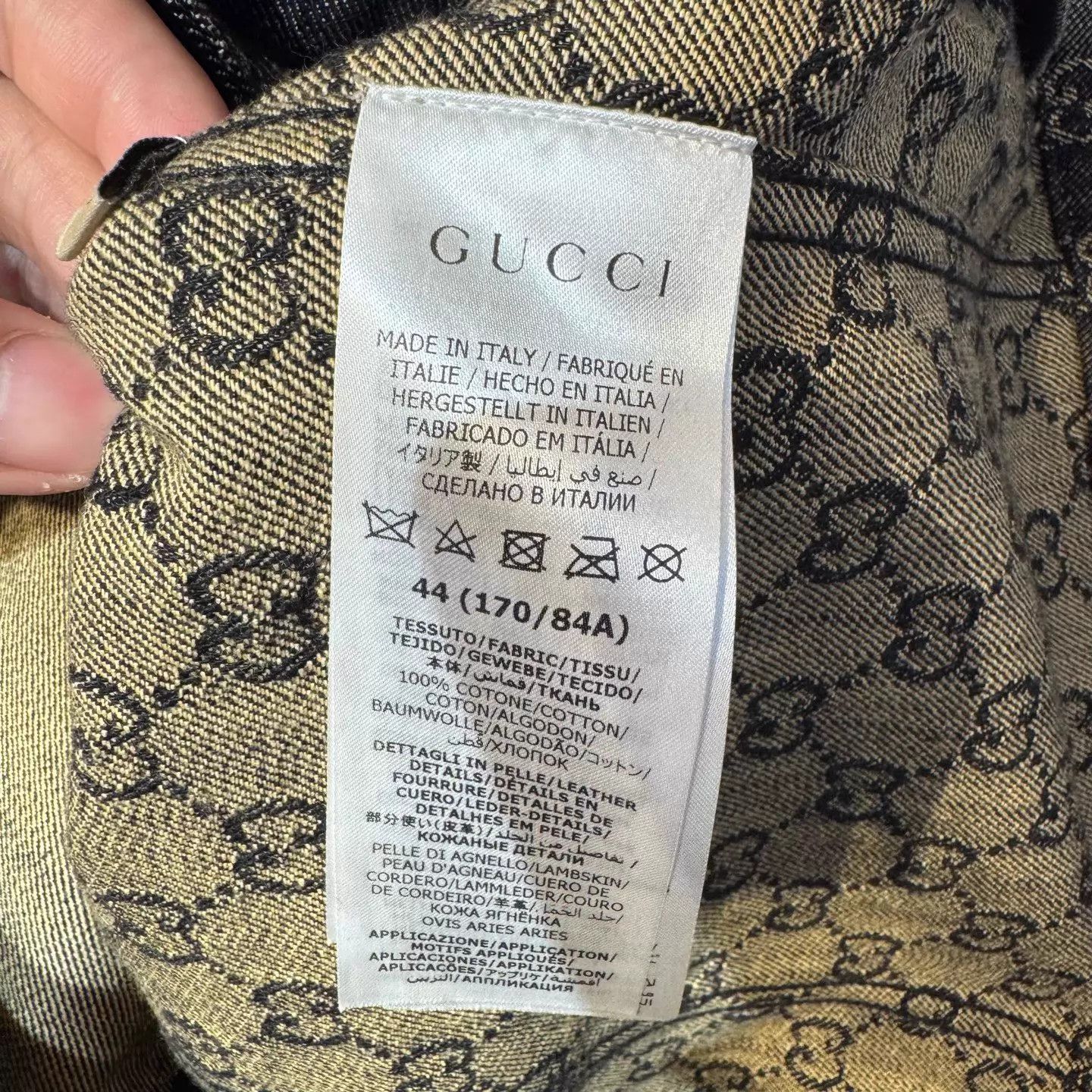 Gucci Gucci Dark Gray GG Monogram Denim Jacket 44 Size US S / EU 44-46 / 1 - 5 Thumbnail