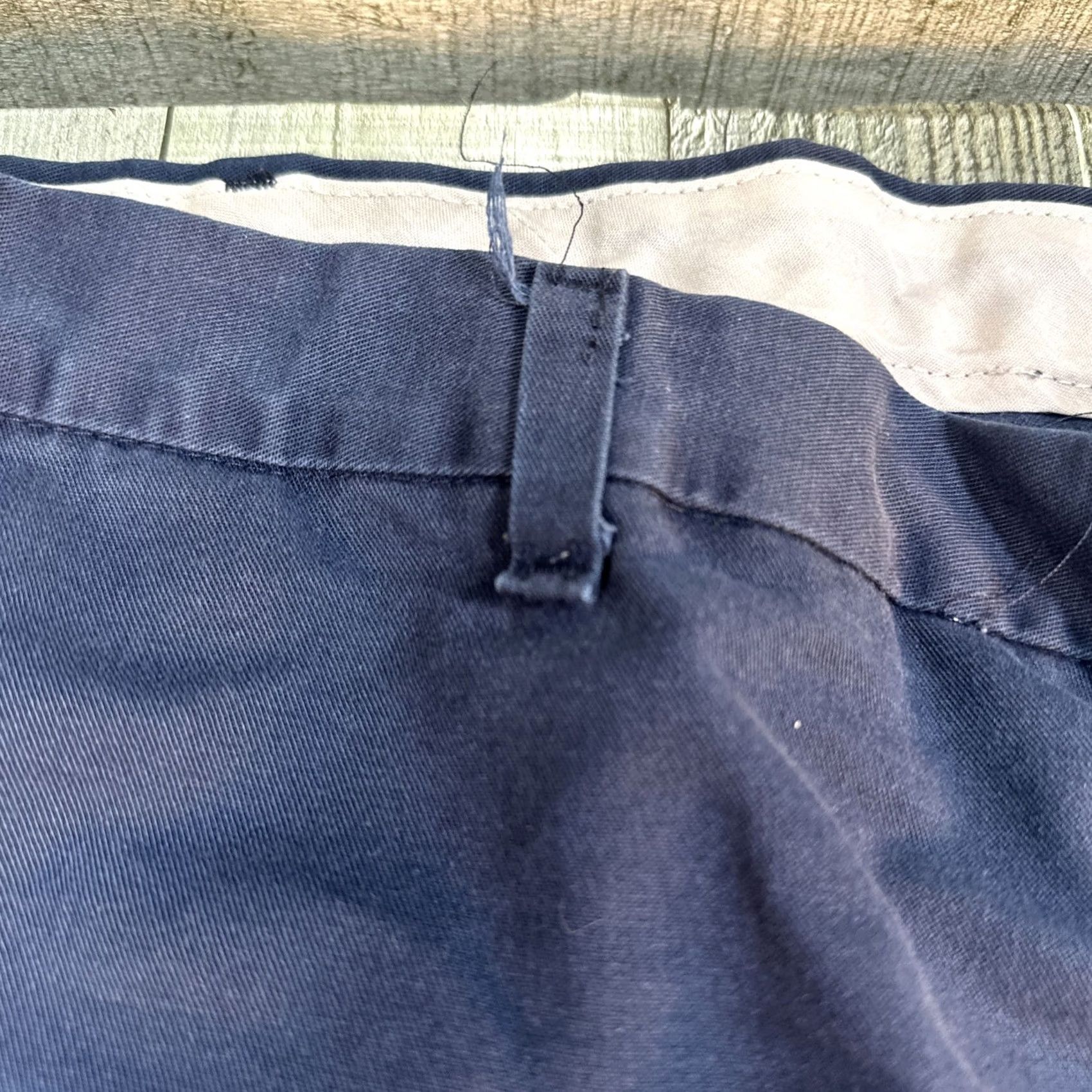 Vintage Mens Navy Blue Pants 48x30 Classic Fit Casual Work Chino Flat Front Size US 32 / EU 48 - 3 Thumbnail