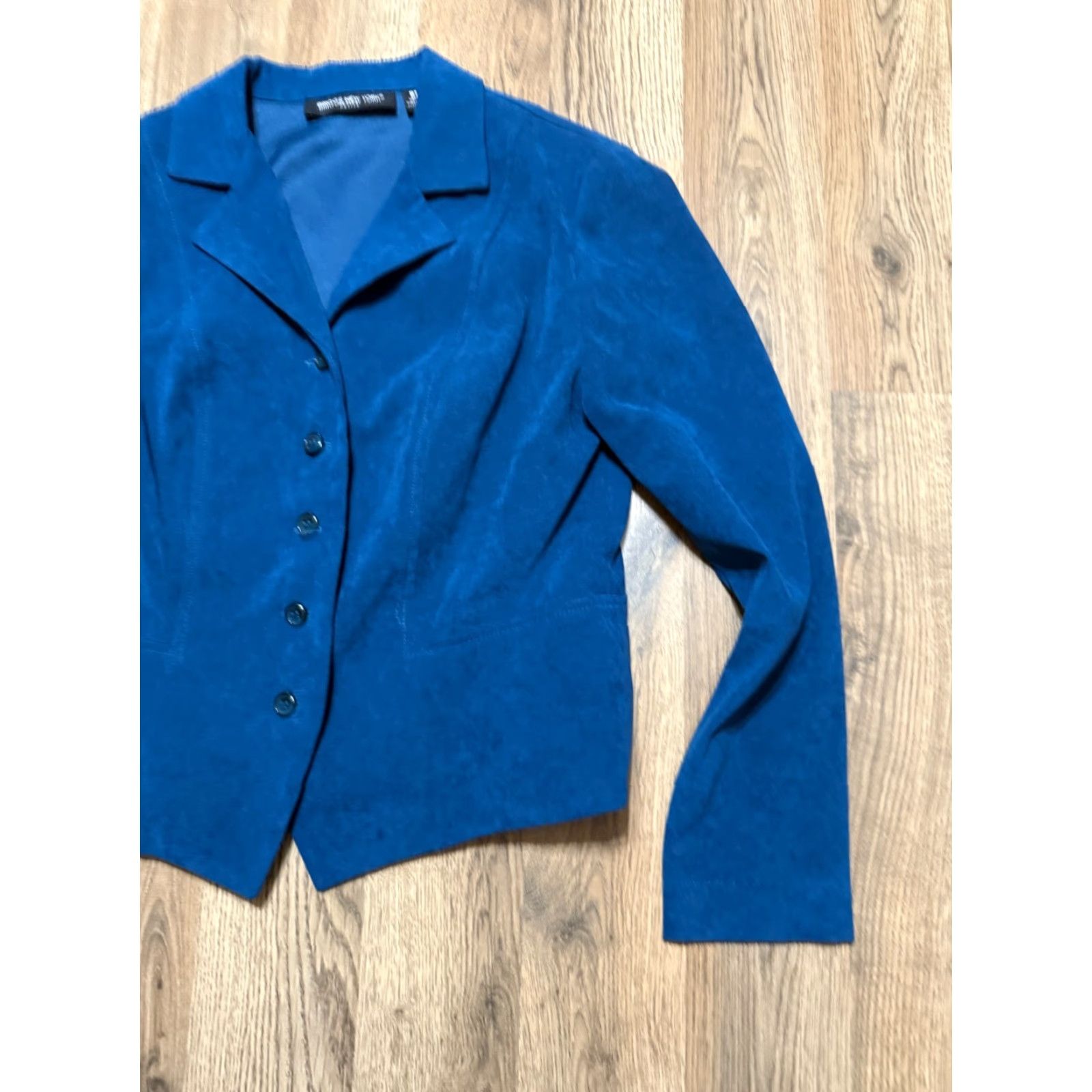 Vintage VINTAGE Briggs New York Jacket Womens 8 Petite Blue Blazer Padded Shoulders Button Up Size M / US 6-8 / IT 42-44 - 4 Thumbnail