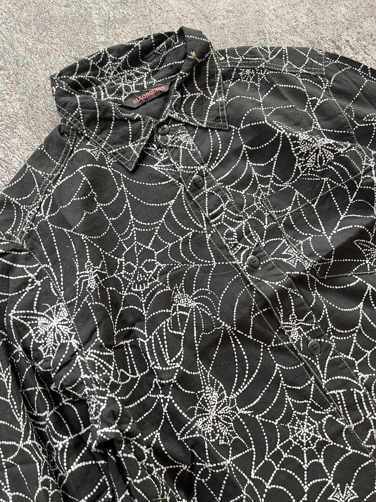 Japanese Brand Y2K Algonquins skull spider webs shirt Size US M / EU 48-50 / 2 - 3 Thumbnail