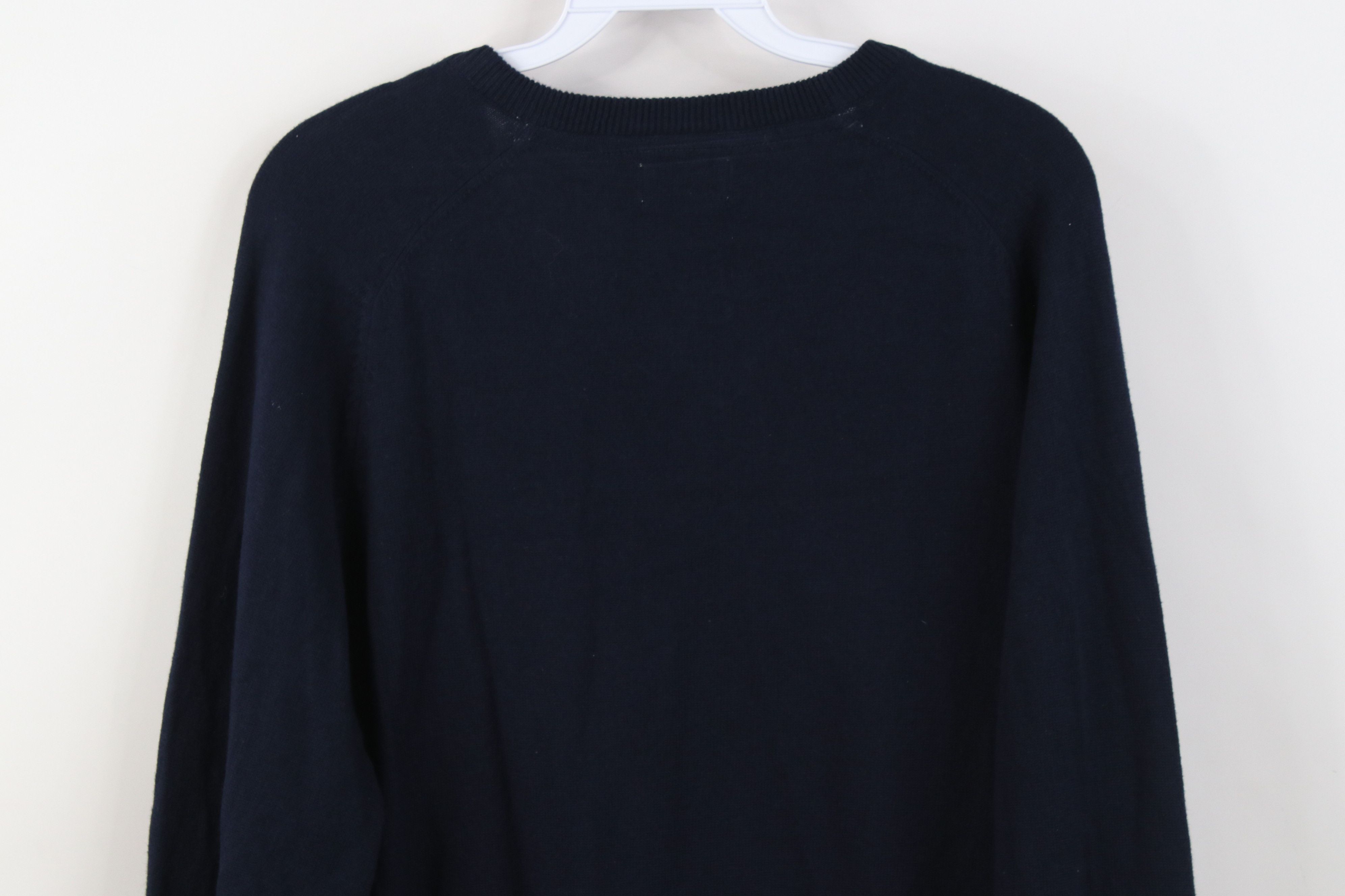 L.L. Bean Vintage LL Bean Cashmere Knit V-Neck Sweater Navy Blue Size US L / EU 52-54 / 3 - 7 Thumbnail