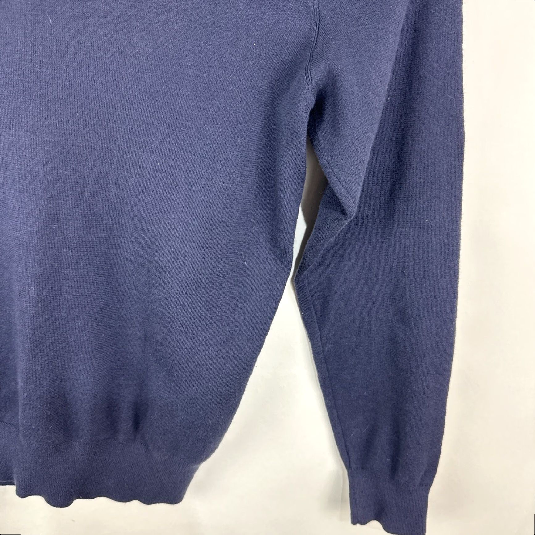 Ralph Lauren Polo Ralph Lauren Sweater Pullover V-Neck Navy Blue Men’s L Knit Cotton Logo Embroidered Classic Designer Preppy Size US L / EU 52-54 / 3 - 7 Thumbnail