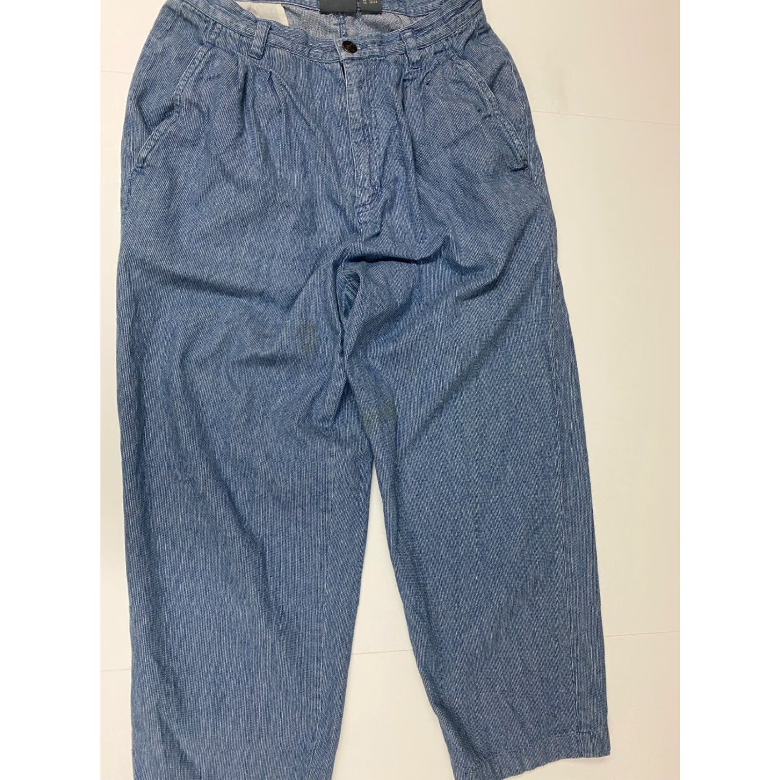 Vintage Lizwear Womens Jeans 10 Blue Light Denim Cotton Blend Straight Zip Crop Stretch Regular Inseam 23 in Size 32" / US 10 / IT 46 - 7 Thumbnail