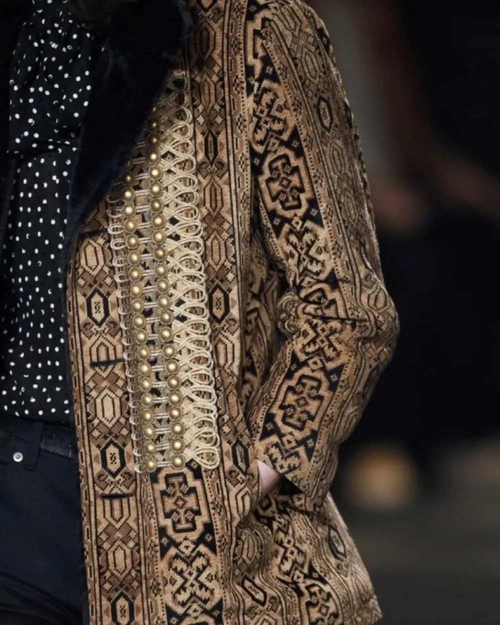 Hedi Slimane YSL Canadian Tapestry Coat / AW16 Palladium Napoleon Coat Size US S / EU 44-46 / 1 - 4 Thumbnail