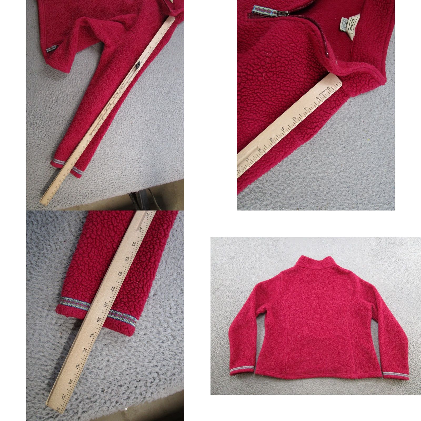 Vintage L.L.Bean Jacket Womens XL Red Half Zip BOA FLEECE Sherpa Comfort Basic Jacket Womens XL Red Size XL / US 12-14 / IT 48-50 - 8 Thumbnail
