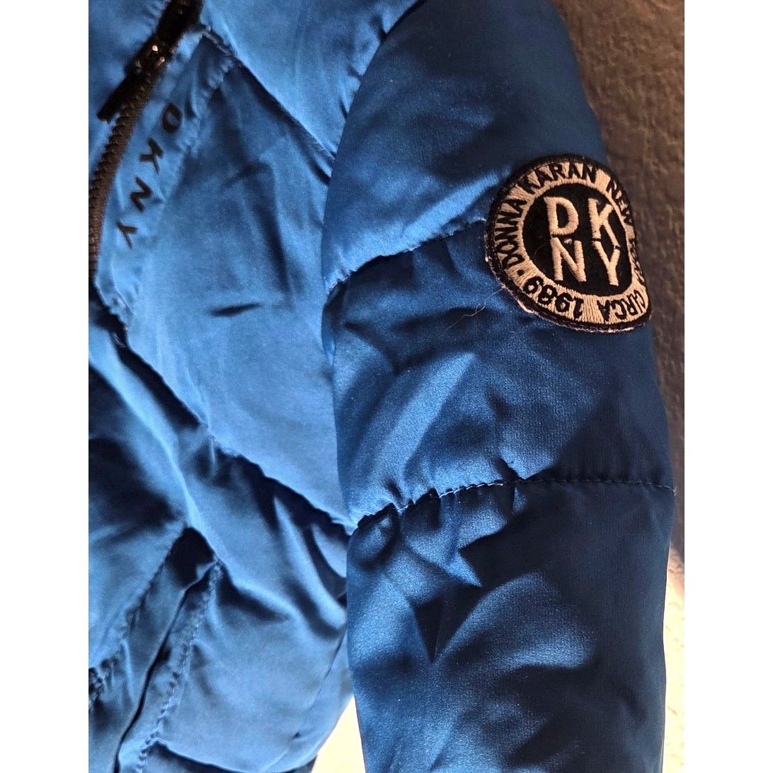 DKNY DKNY Blue & Black Puffy Hoodie Winter Jacket - 18M Size US XXS / EU 40 - 3 Thumbnail