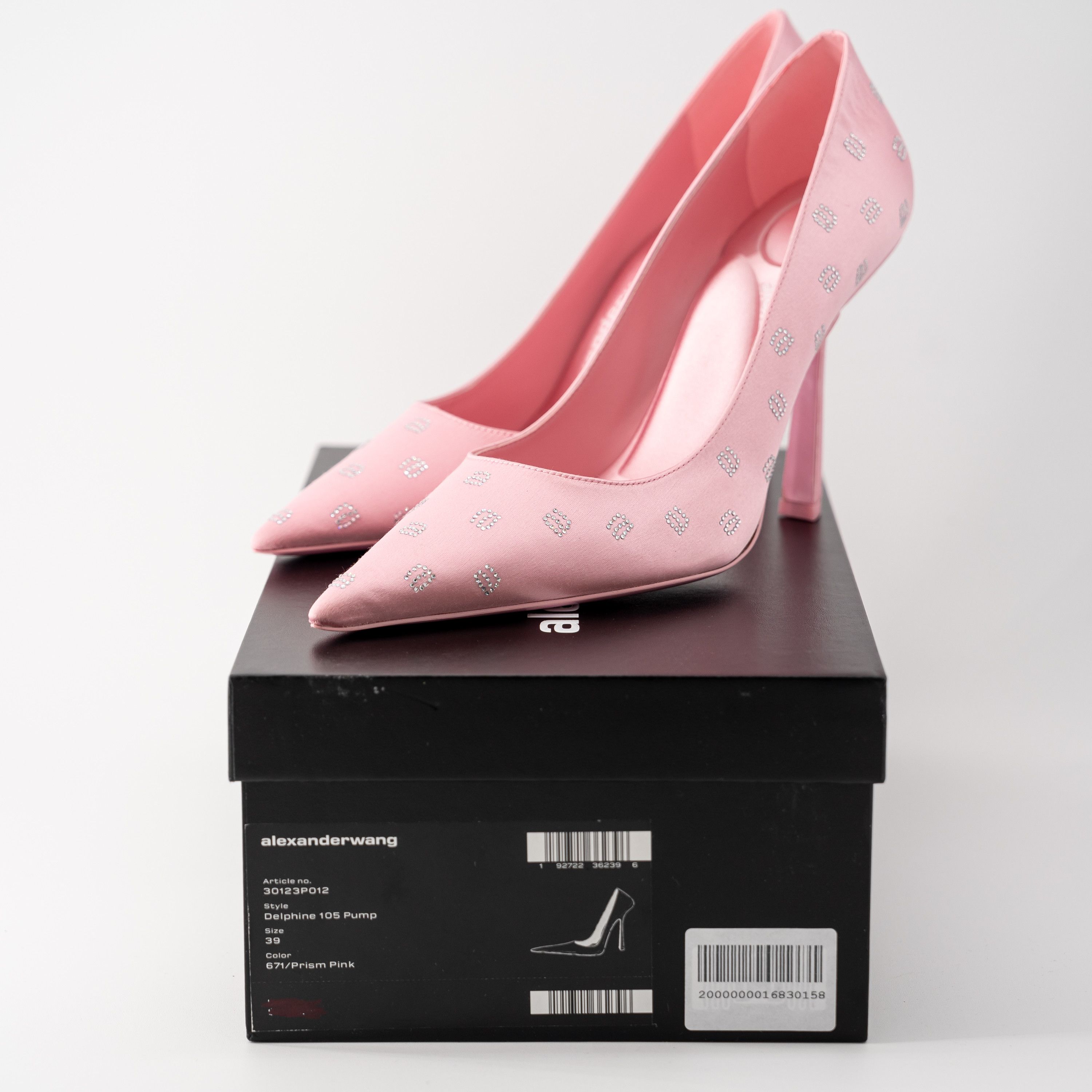 39 9US Alexander Wang Delphine Crystal Satin Pumps Pink