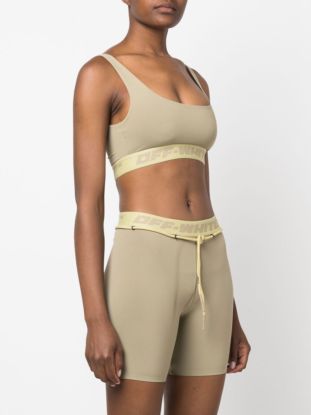 Off-White o1gr1nt1124 Athleisure Logo Band Bra in Forest Green Size S / US 4 / IT 40 - 2 Thumbnail