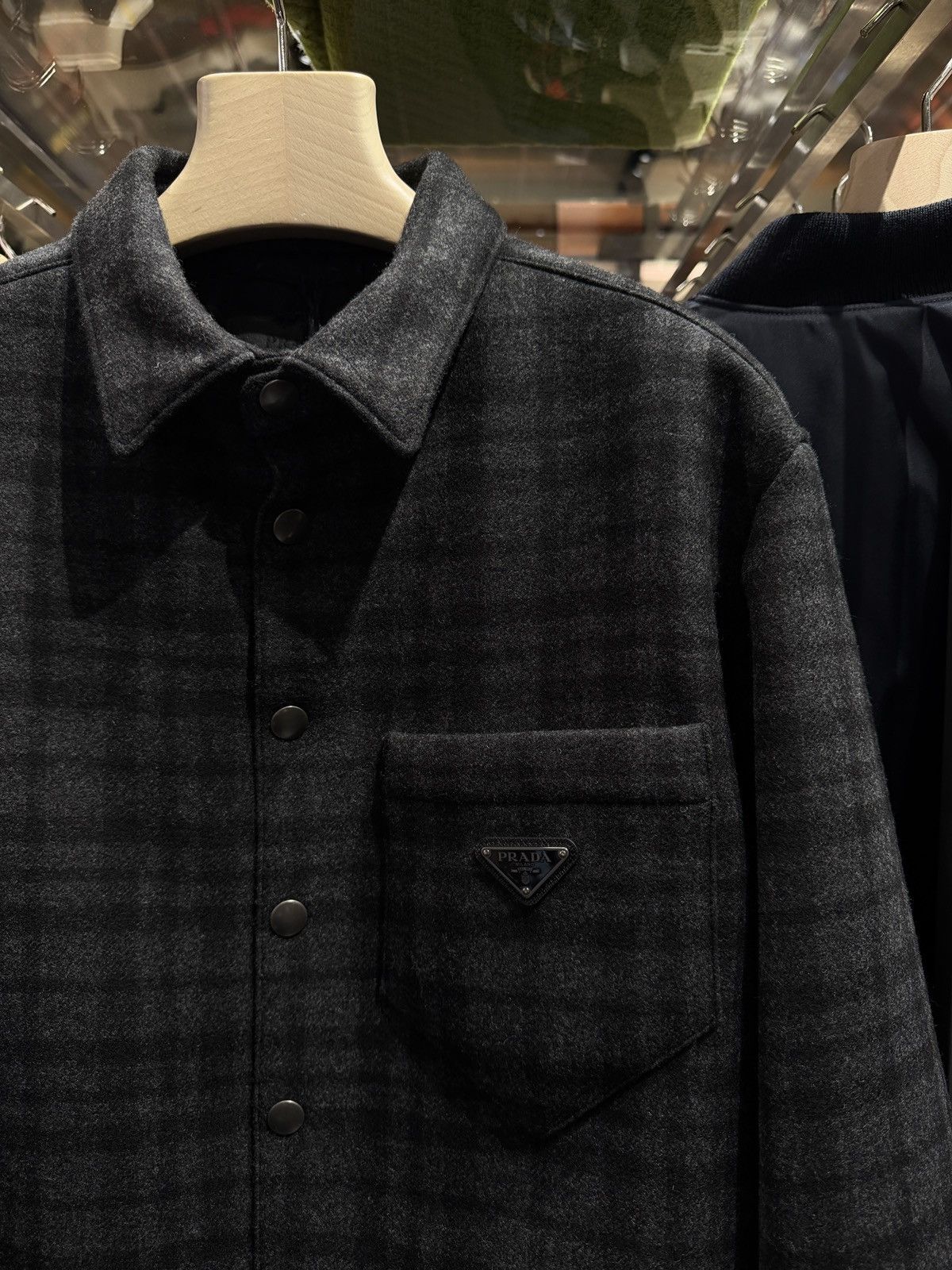 Prada Prada Wool Shirt Size US XL / EU 56 / 4 - 2 Thumbnail