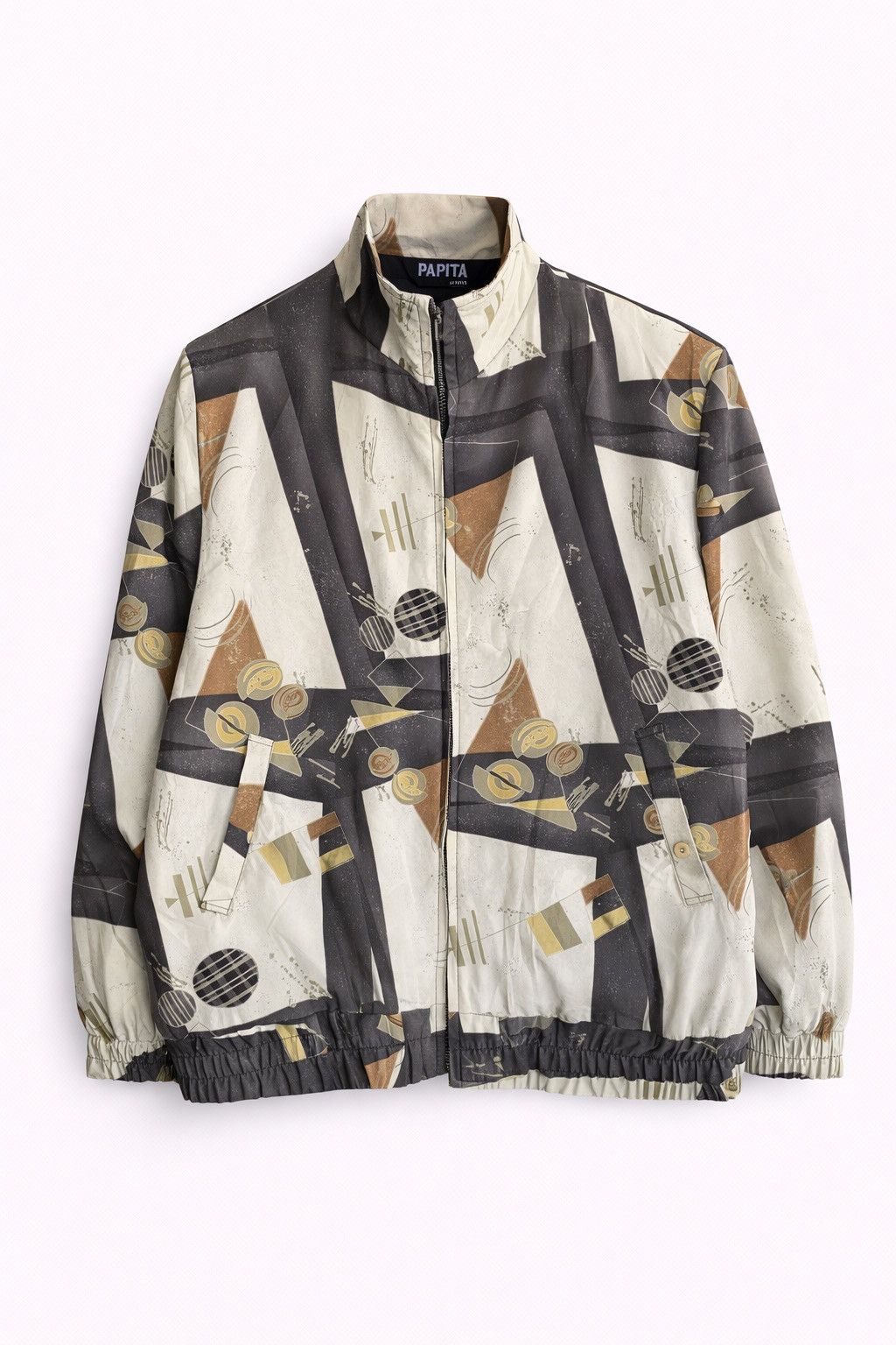 Japanese Brand Vintage PAPITA Abstract Pattern Jacket Japanese Brand Zip-Up Size L / US 10 / IT 46 - 1 Thumbnail
