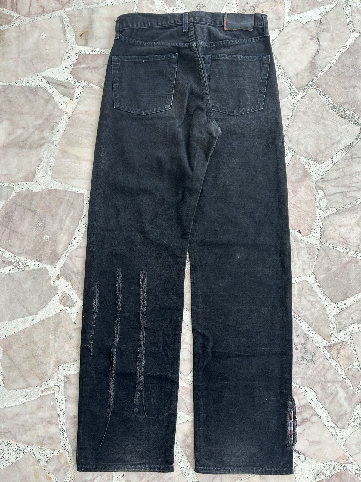 Neighborhood Neighborhood Crazy Punk Black Ripped Denim Size US 30 / EU 46 - 2 Thumbnail