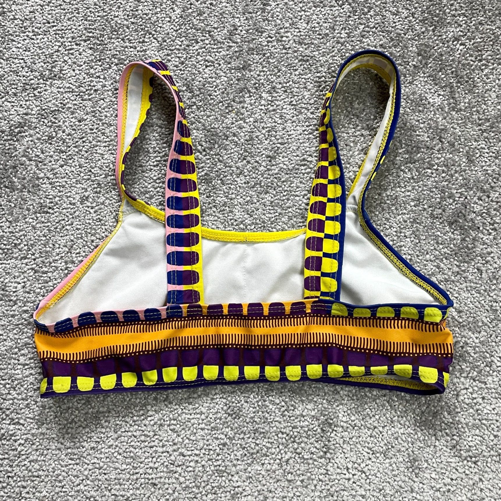 Vintage Unbranded Bikini Top Womens Small Yellow Wide Strap Beach Swimwear Top S Fits Size S / US 4 / IT 40 - 2 Thumbnail