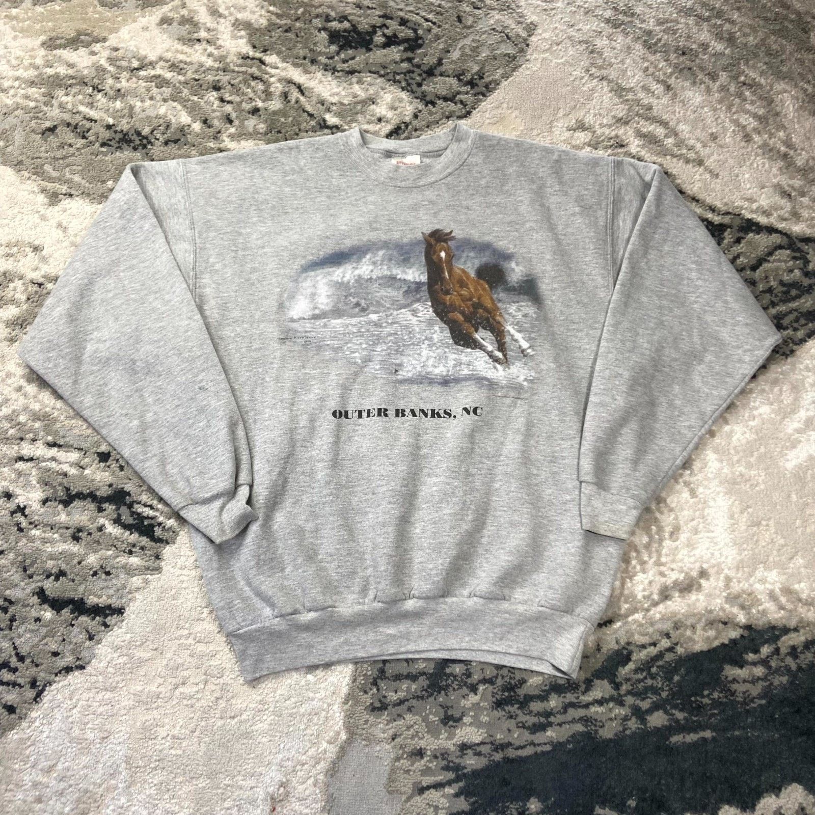 Hanes VTG Hanes Nature Printpro Sweatshirt Sz L Gray Wild Horse Size US L / EU 52-54 / 3 - 1 Thumbnail