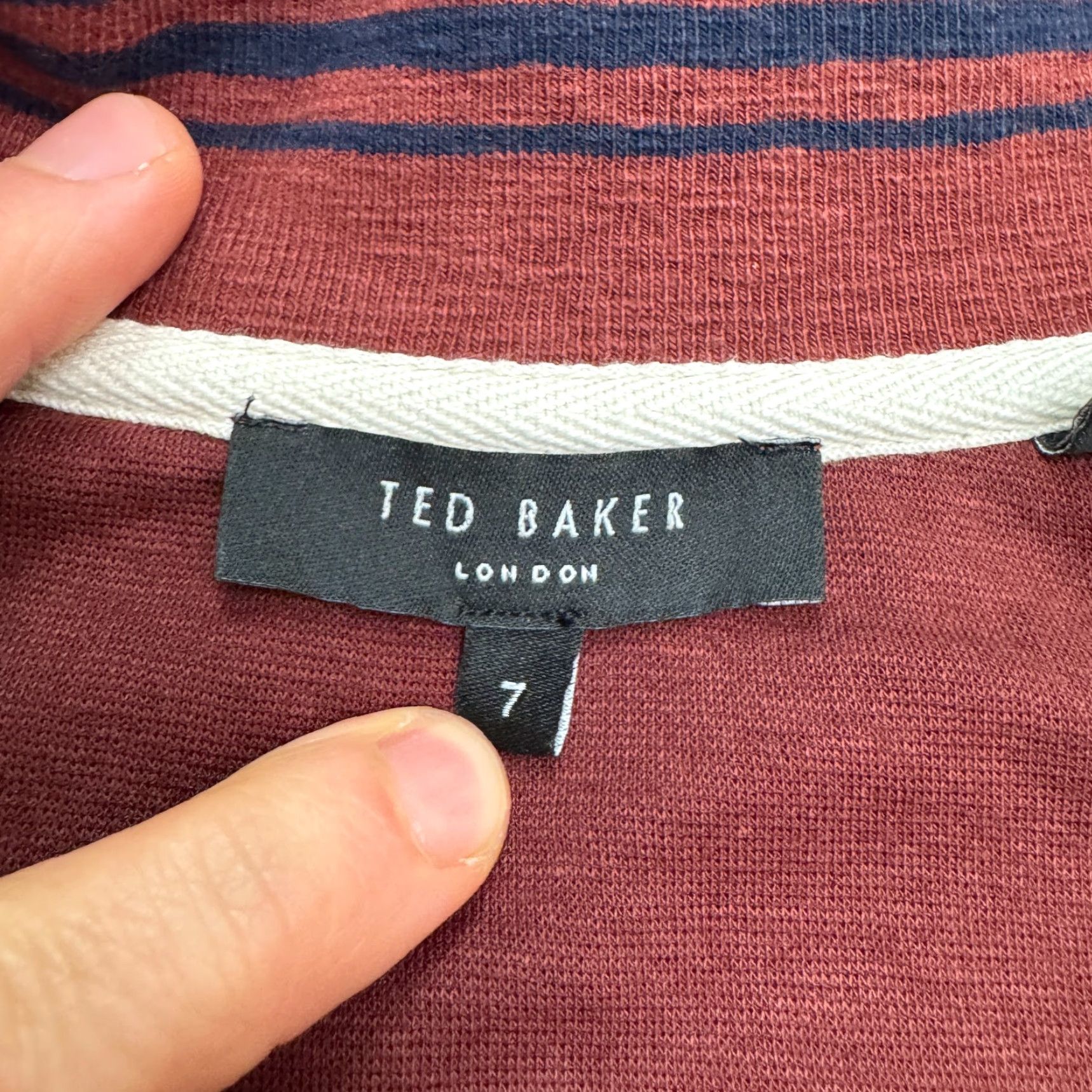 Ted Baker Ted Baker London 1/4 Zip Pullover Sweater Men 3XL Burgundy Red Knit Stretch Mock Neck Casual Workwear Designer Classic Preppy Size US XXL / EU 58 / 5 - 7 Thumbnail