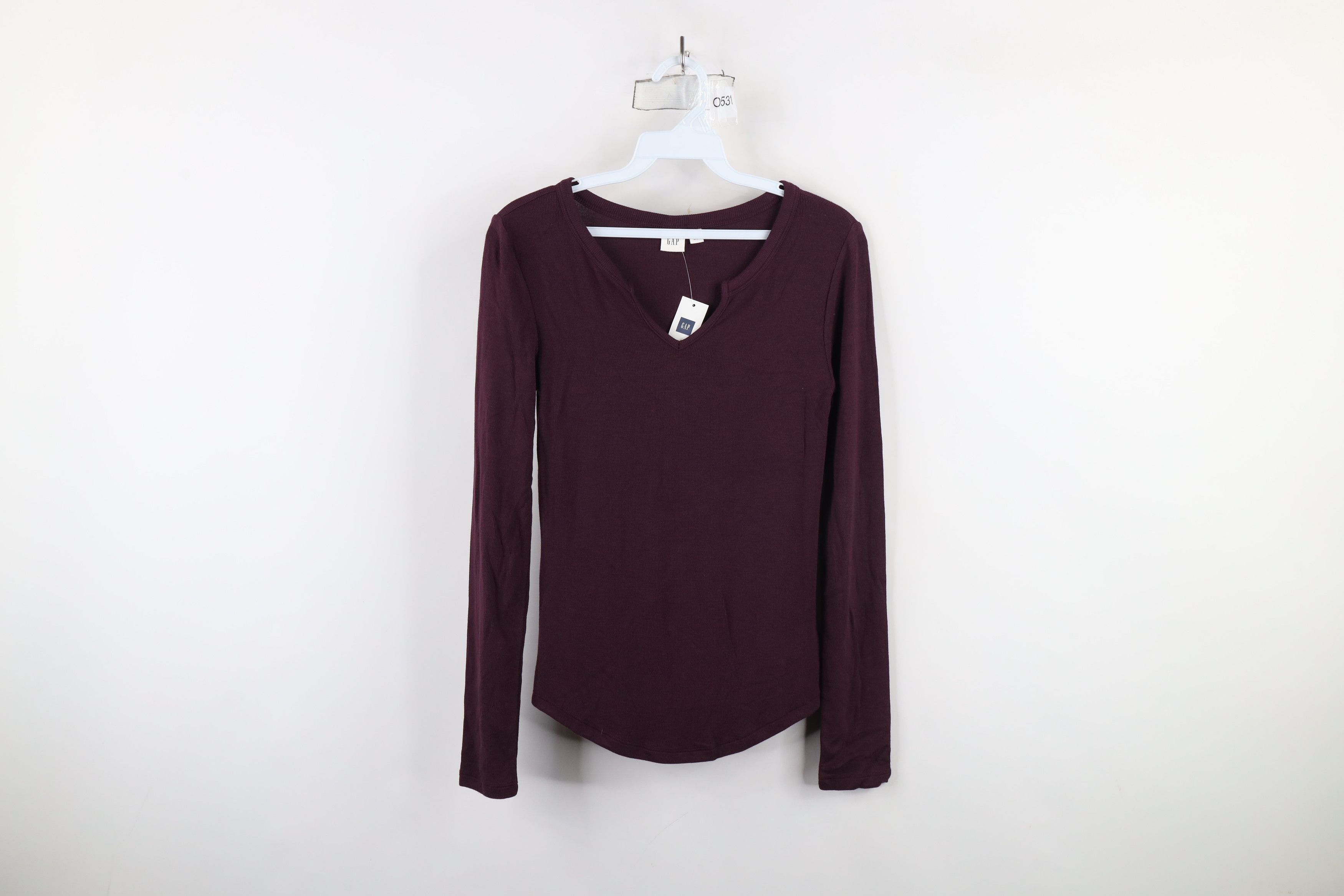 Gap × Vintage Deadstock Vintage Y2K Gap Thermal Ribbed Knit T-Shirt Purple Size XS / US 0-2 / IT 36-38 - 1 Thumbnail