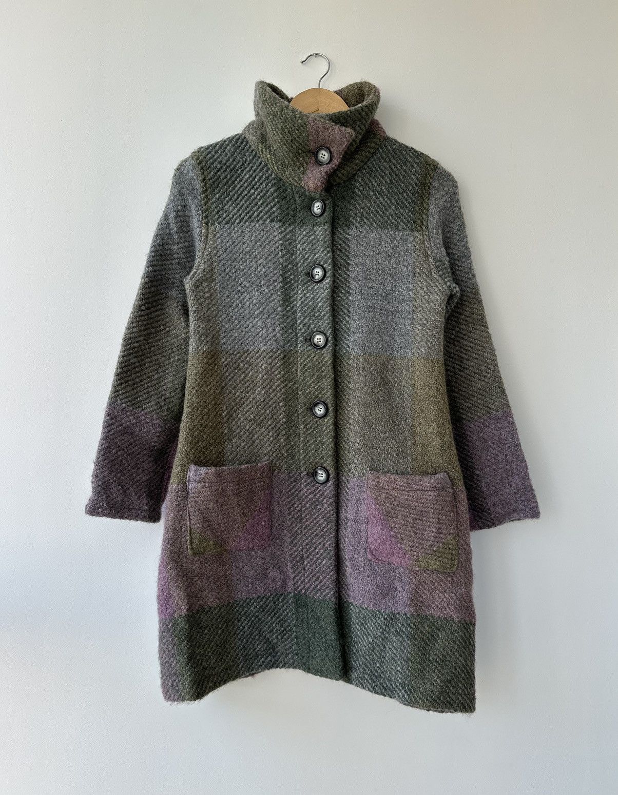 John Branigan Women's Wool store Alpaca button front grey cardigan