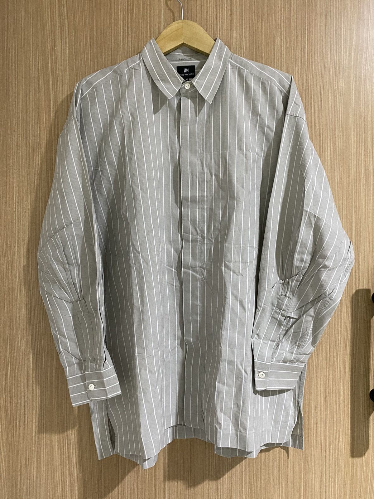 Issey Miyake × Japanese Brand × Vintage Vintage issey miyake hidden pocket stripe button up Size US L / EU 52-54 / 3 - 1 Thumbnail